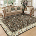 GarveeHome Grey Floral Rug 4x6 Rug Machine Washable Area Rug by GarveeHome