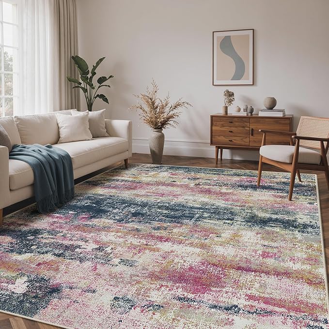 Area Rugs 8x10 for Living Room Bedroom, Modern Abstract Machine Washable Rug by BEIMO