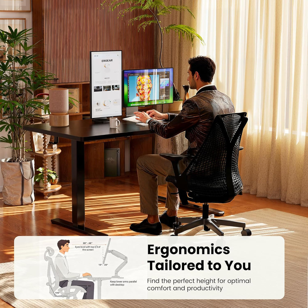 ErGear Height Adjustable Electric Standing Desk, 48 x 24 Inches Sit Stand up ...