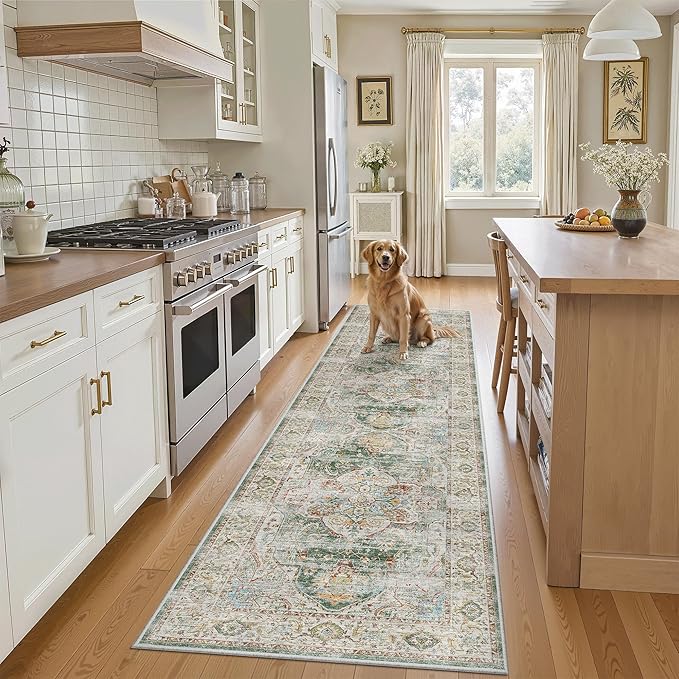 Madane Runner Rug 2x8, Washable Hallway Runner Rugs, Non-Slip Low-Pile Soft - Image 2