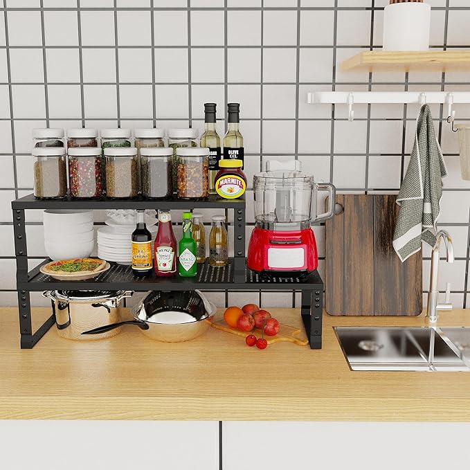 Jojocross Expandable Adjustable Stackable Kitchen Organizer, Spice Rack - Image 2