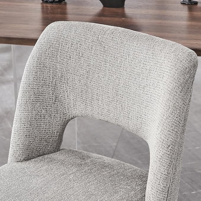 VKNOW Wooden Dining Chairs Set of 4, Modern Fabric Upholstered Dining Room Ch...