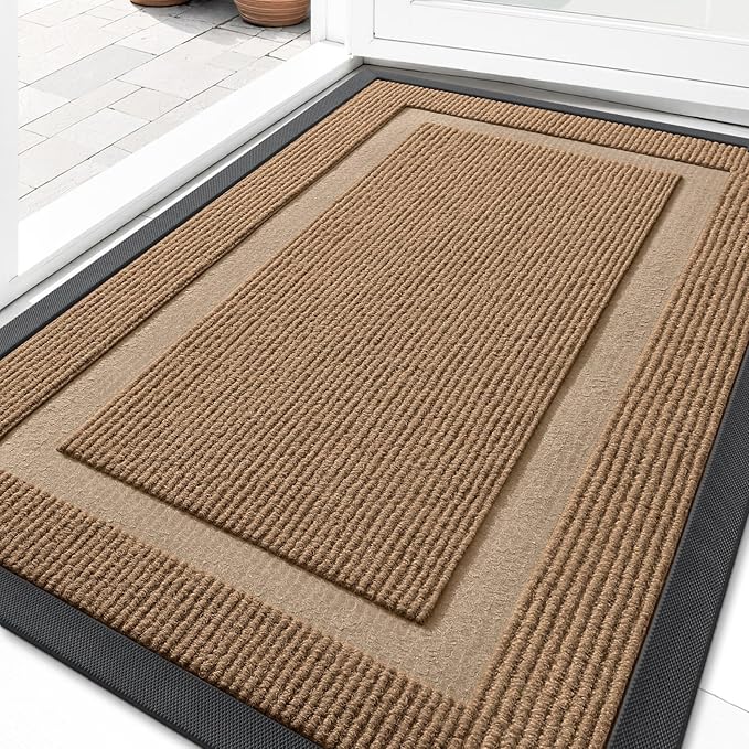 OLANLY Front Door Mat Indoor Outdoor Entrance, Waterproof All-Season, by OLANLY