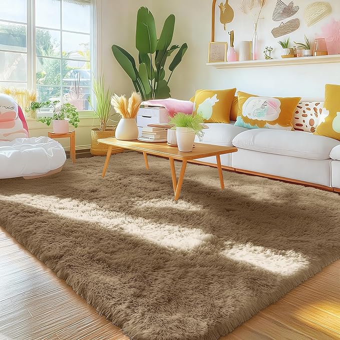 OLANLY Area Rugs for Living Room Bedroom, Machine Washable 4x5.9 ft Soft Fluffy - Image 3