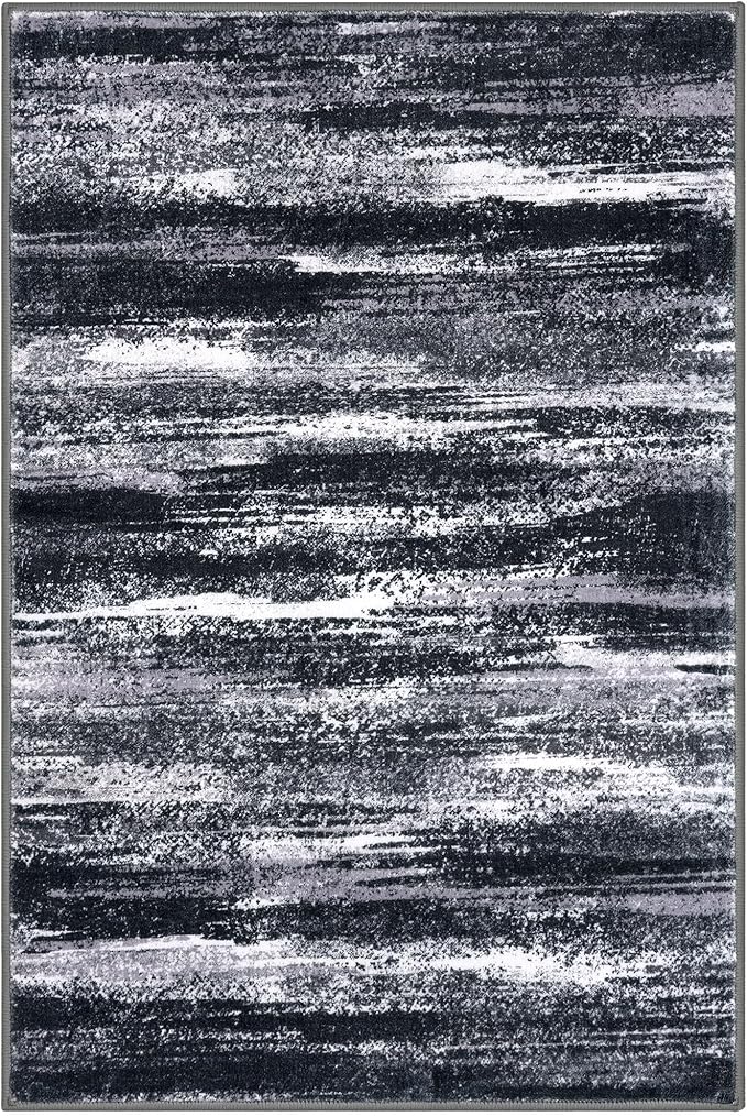 Lansny Modern Abstract Entryway Rug Indoor 2x3 Washable Rug Non-Slip Soft Small - Image 9