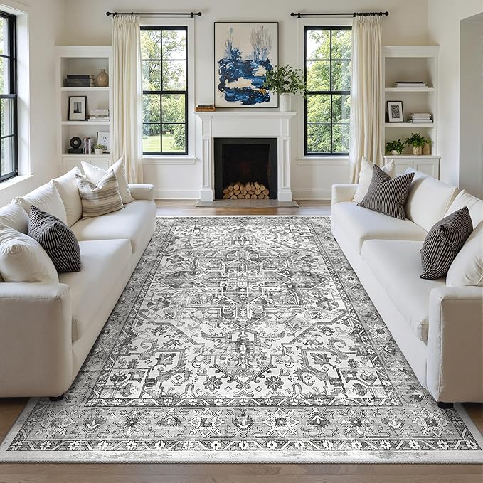 zesthome 8x10 Area Rugs for Living Room, Non-Slip Backing Washable Rugs by Zesthome