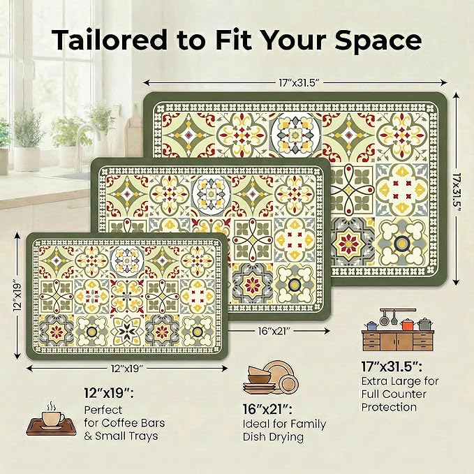 Boho Dish Drying Mat for Kitchen Counter - Image 7