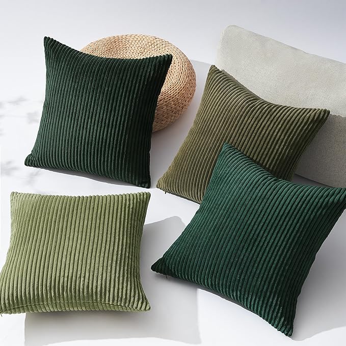 Topfinel Corduroy Throw Pillow Covers Pack of 2 Gray 16"x16" No Insert - Image 6