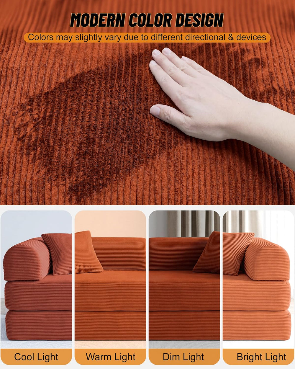 79" Couch Bed,Convertible Futon Sofa,Boneless Couches for Living Room