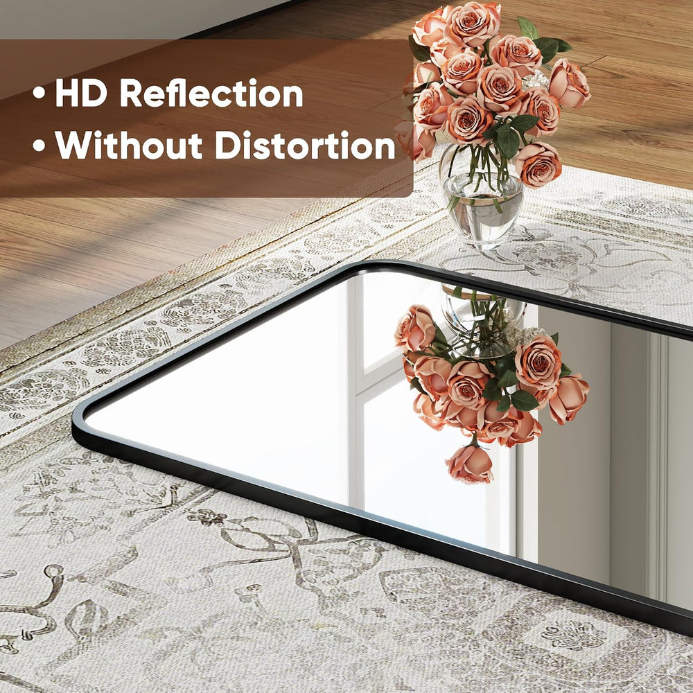 Antok 48" x 14" Full Length Over-the-Door Mirror, Hanging Mirror, B...