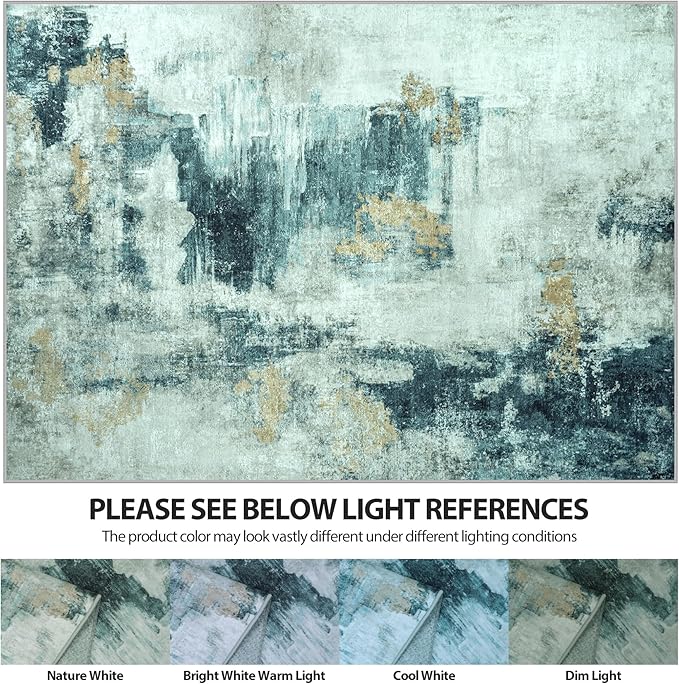 9x12 Area Rugs for Living Room Rug Washable: Abstract Large Rug for Dining Room - Image 6