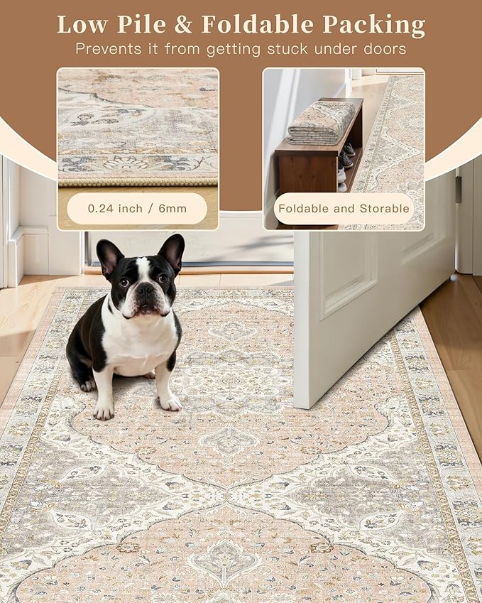 Madane Runner Rug 2x8, Washable Hallway Runner Rugs, Non-Slip Low-Pile Soft - Image 7