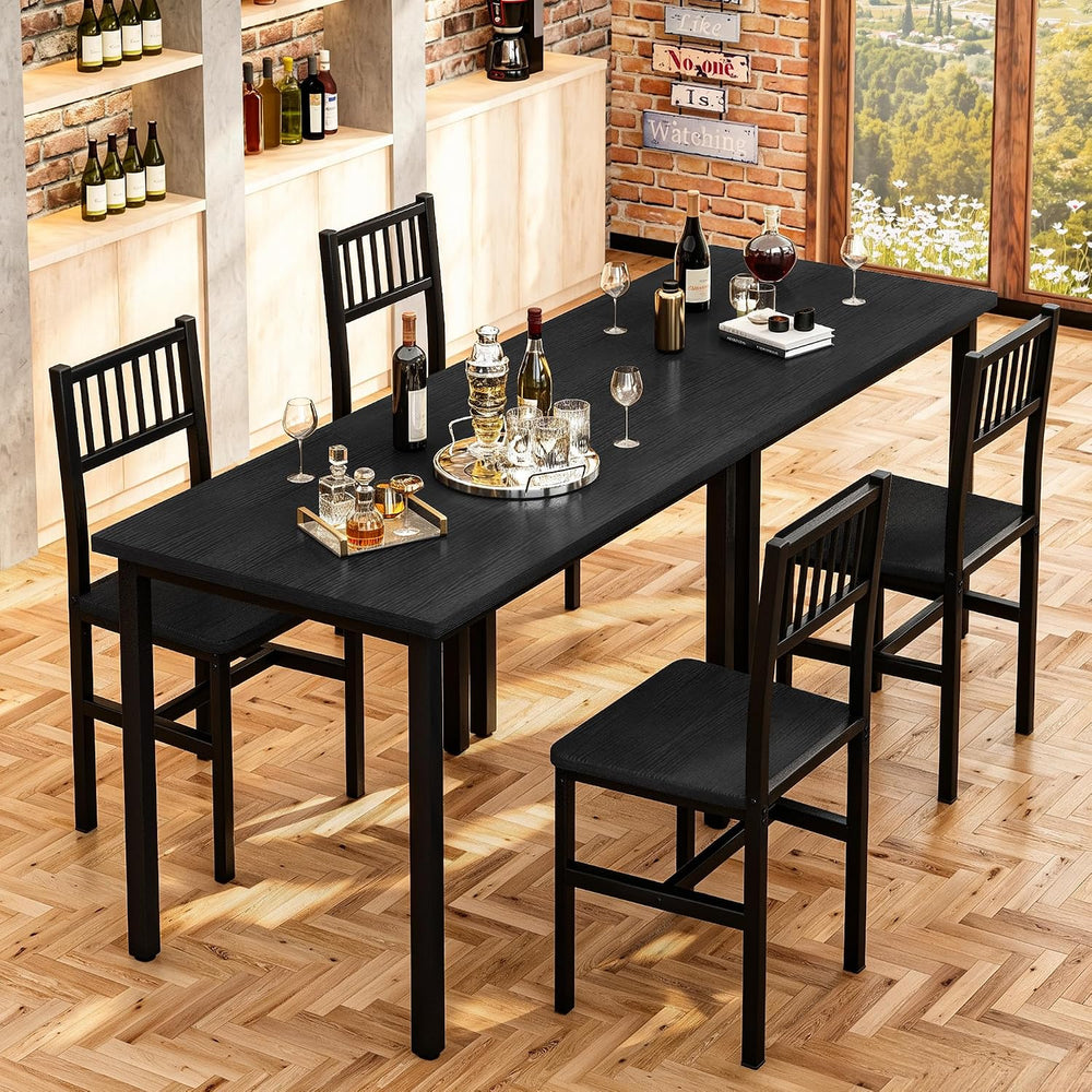 AWQM 3 Piece Dining Table, Small Kitchen Table Set for 2 with Chairs(Black)