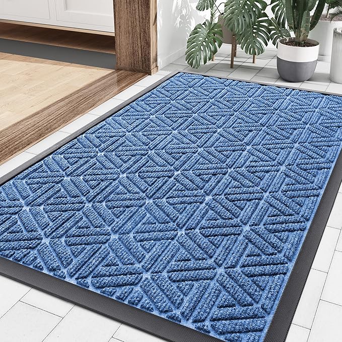 Smiry Front Door Mat Outside Entrance, Heavy Duty Sturdy Natural Rubber Doormat by Smiry