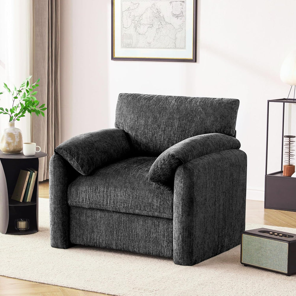 Howjoe Accent Chair for Living Room, Oversized Reading Armchair, Gray