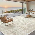 Soalmost 8x10 Area Rugs, Washable Rugs, Large Stain Resistant Beige Area Rug by Soalmost