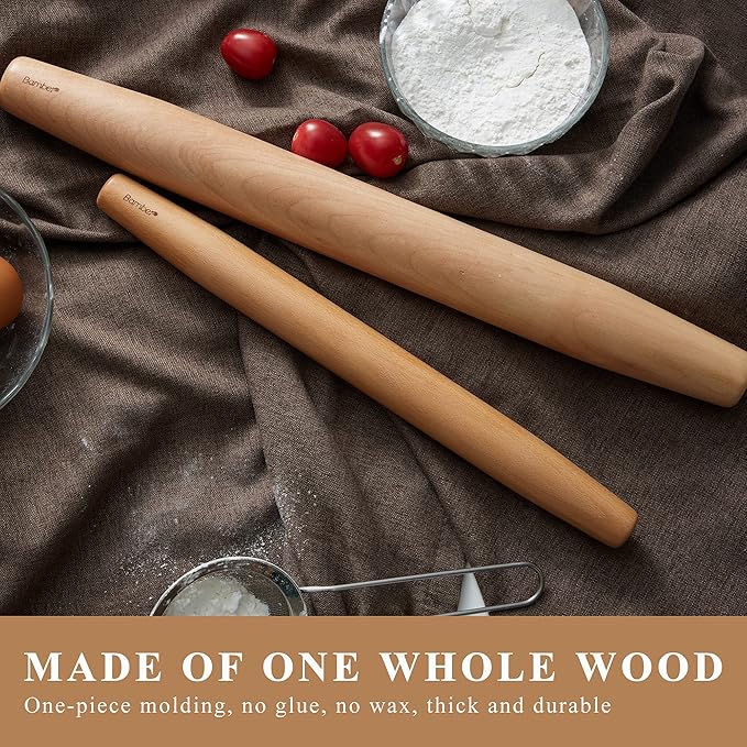 Bamber Wood French Rolling Pin for Baking Small Wooden Rolling Dowel Stick - Image 4