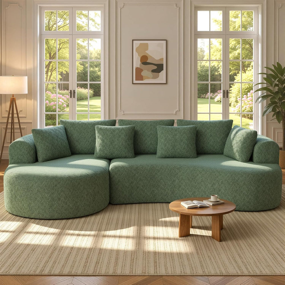 126" Oversized Curved Sectional Sofa for Living Room, Boneless Modern Co...