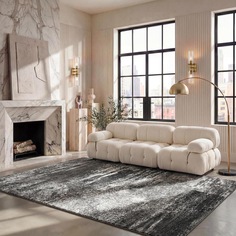 SAFAVIEH Adirondack Area Rug 8'x10', Modern Silver & Black ADR112A