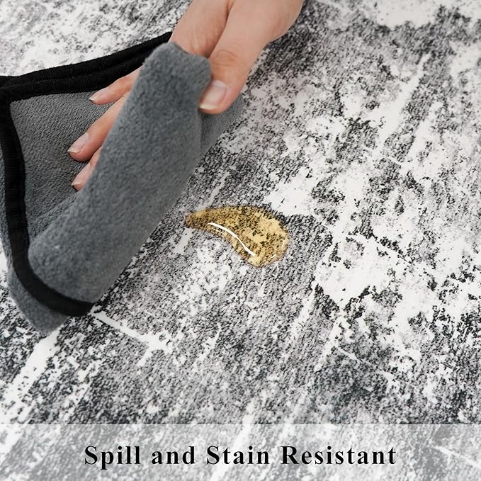 Washable 2x5 Kitchen Area Rug: Non-Slip Abstract Water-Resistant Entryway Rug - Image 6