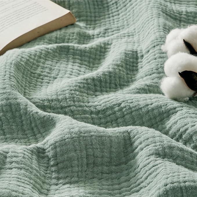 Bedsure 100% Cotton Muslin Throw Blanket Large 50x70 Inches by BEDSURE