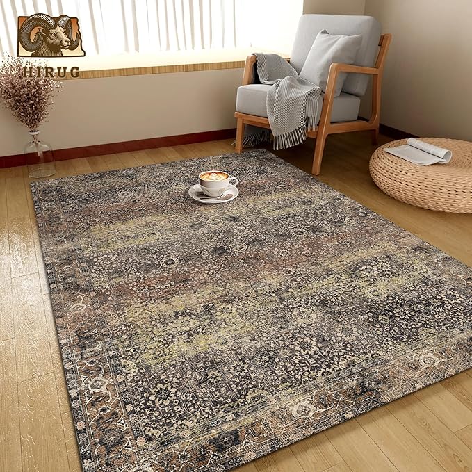 Washable Area Rug 9' x 12' Vintage Traditional Persian Mat - Image 4