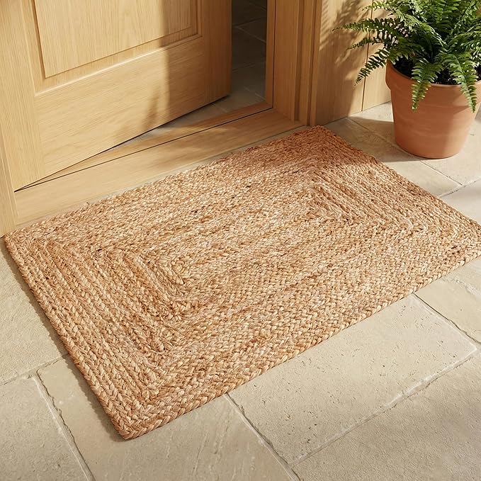 Hausattire Hand Woven Jute Braided Rug, Reversible Boho Entry Area Rugs - Image 4