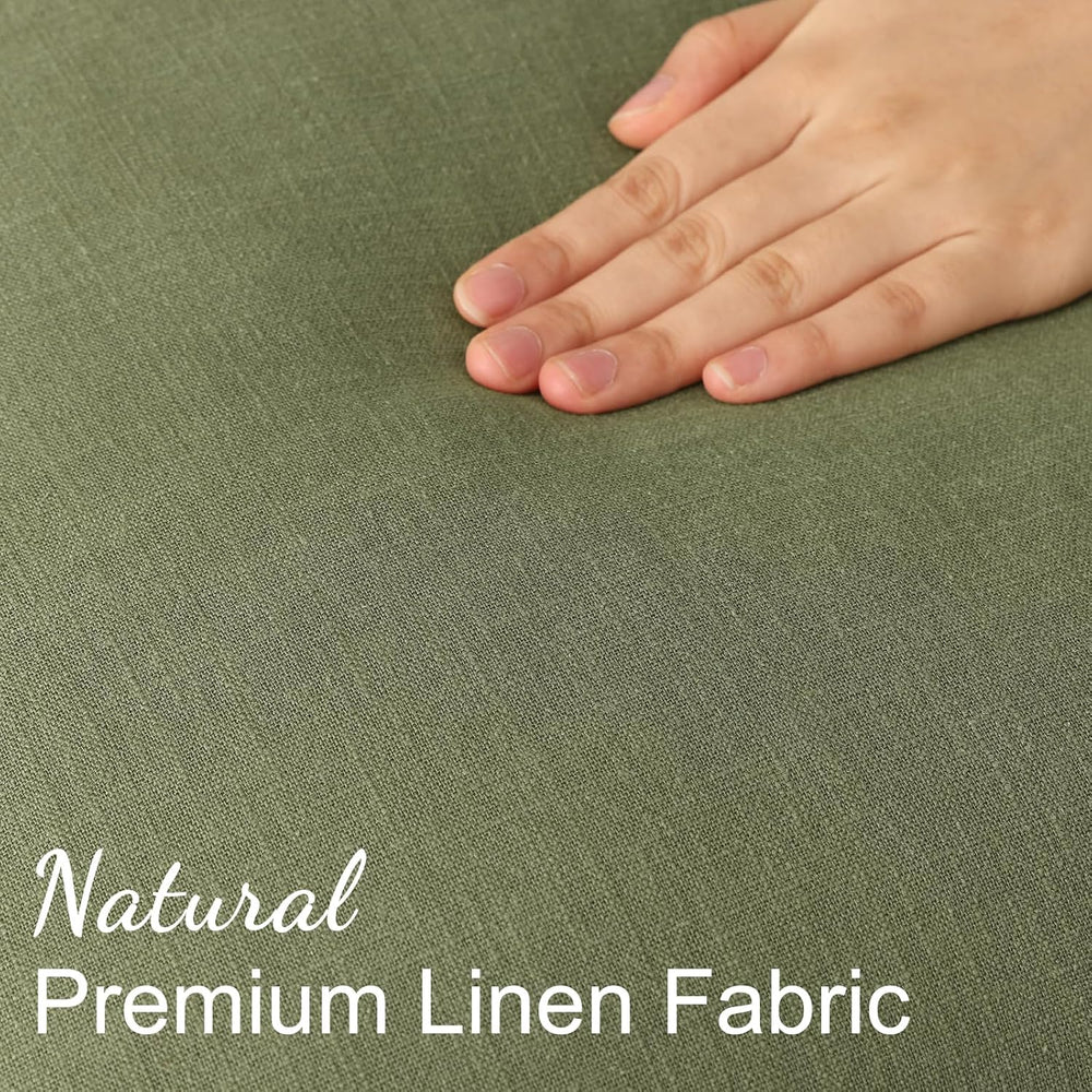 decorUhome Fall Olive Green Linen Throw Pillow Covers 20x20 Set of 2