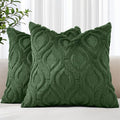 decorUhome Throw Pillow Covers 16x16 Inch Set of 2, Soft Plush Faux Wool Forest by decorUhome