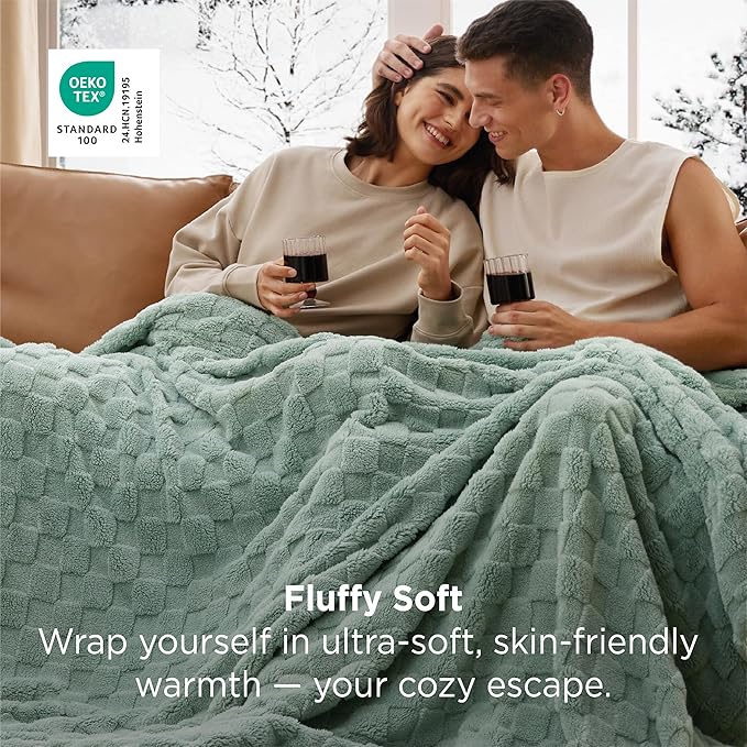 Bedsure GentleSoft Sage Green Throw Blanket - Image 2