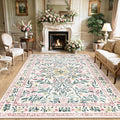 8x10 Area Rugs for Living Room: Floral Washable Rug Vintage Large Soft Boho by PLHXFRSoftAreaRugs