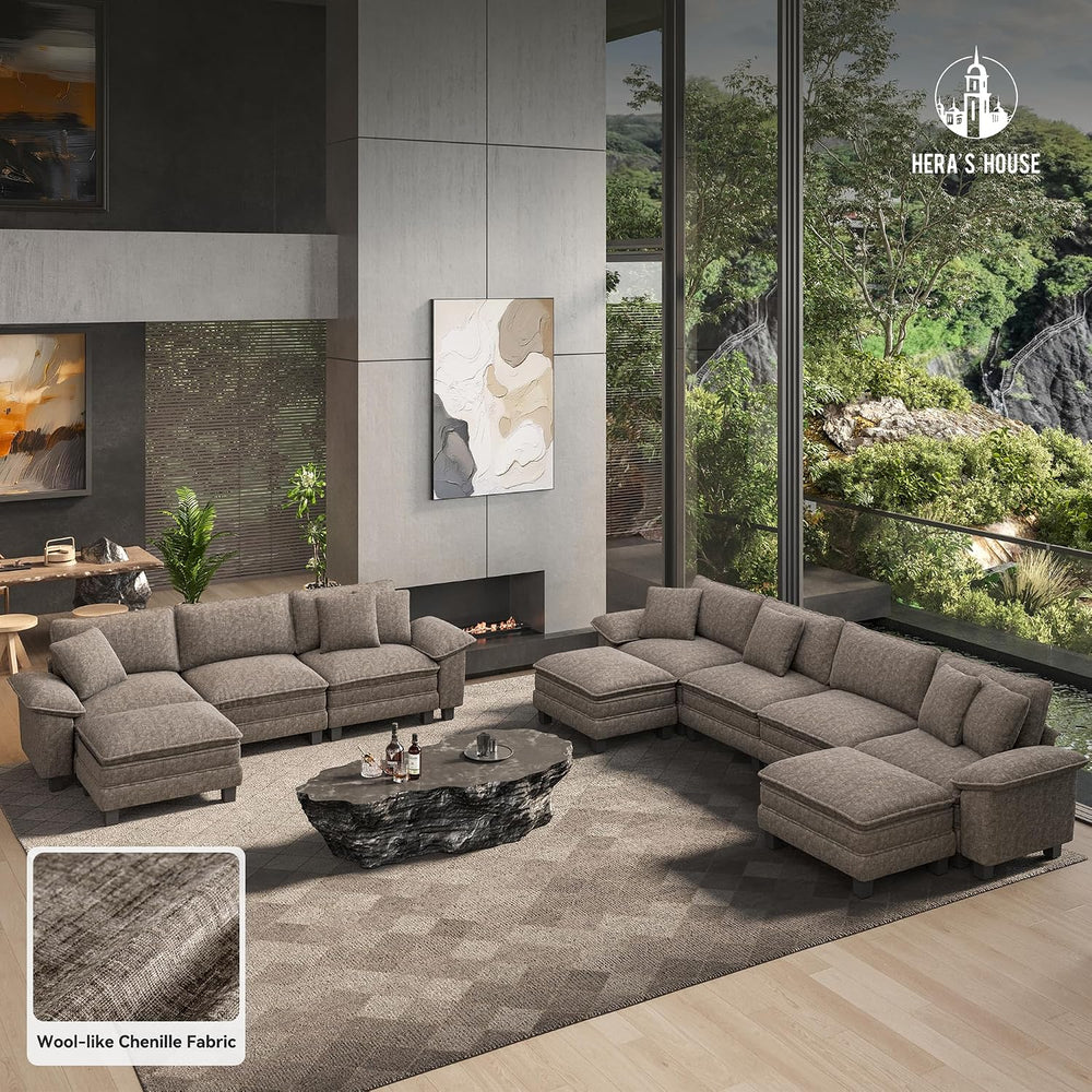 HERA'S HOUSE 3 Pieces Modular Sectional Couch Set with Armchair Loveseat