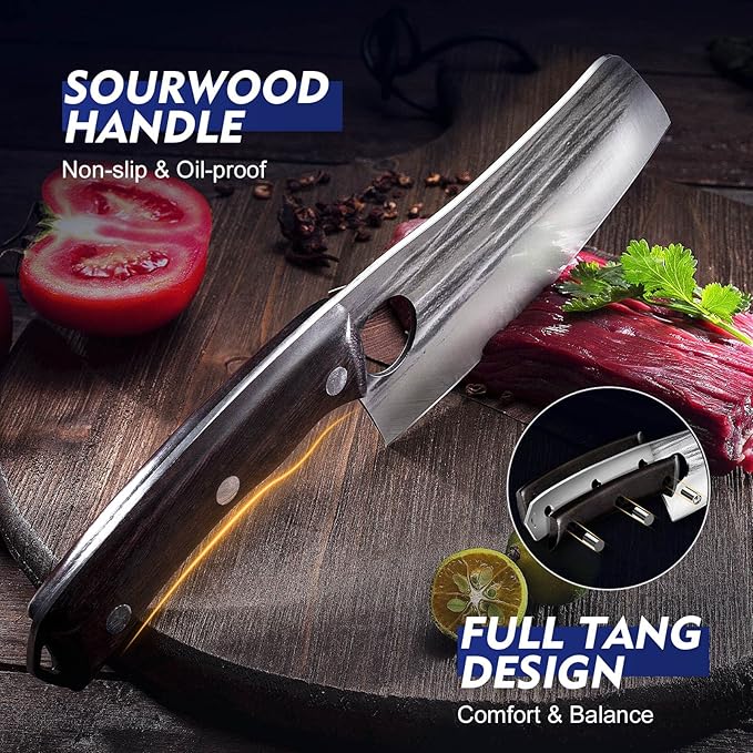Topfeel 3PCS Butcher Knife Set Hand Forged chef knife Boning Knife, High Carbon - Image 5