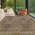 Vintage Floral Living Room Rug 8x10, Dining Room Under Kitchen Table, Oriental by HazoHaus