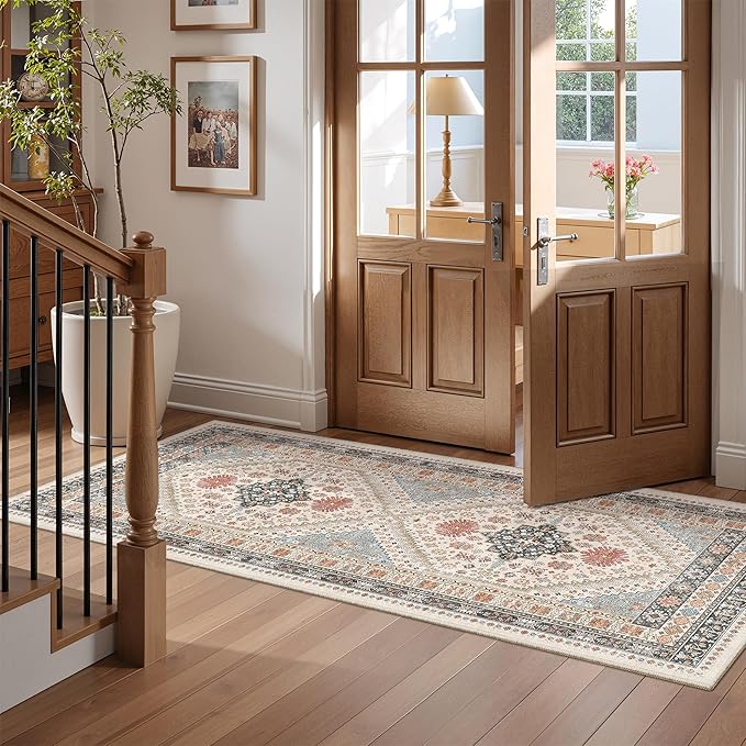 2x5 Rug Runner Washable for Entryway, Soft Bathroom Rugs by Restydon