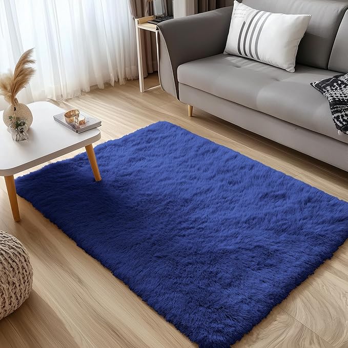 OLANLY 4x5 Machine Washable Accent Rug, Soft Fluffy Shaggy Area Rug - Image 7