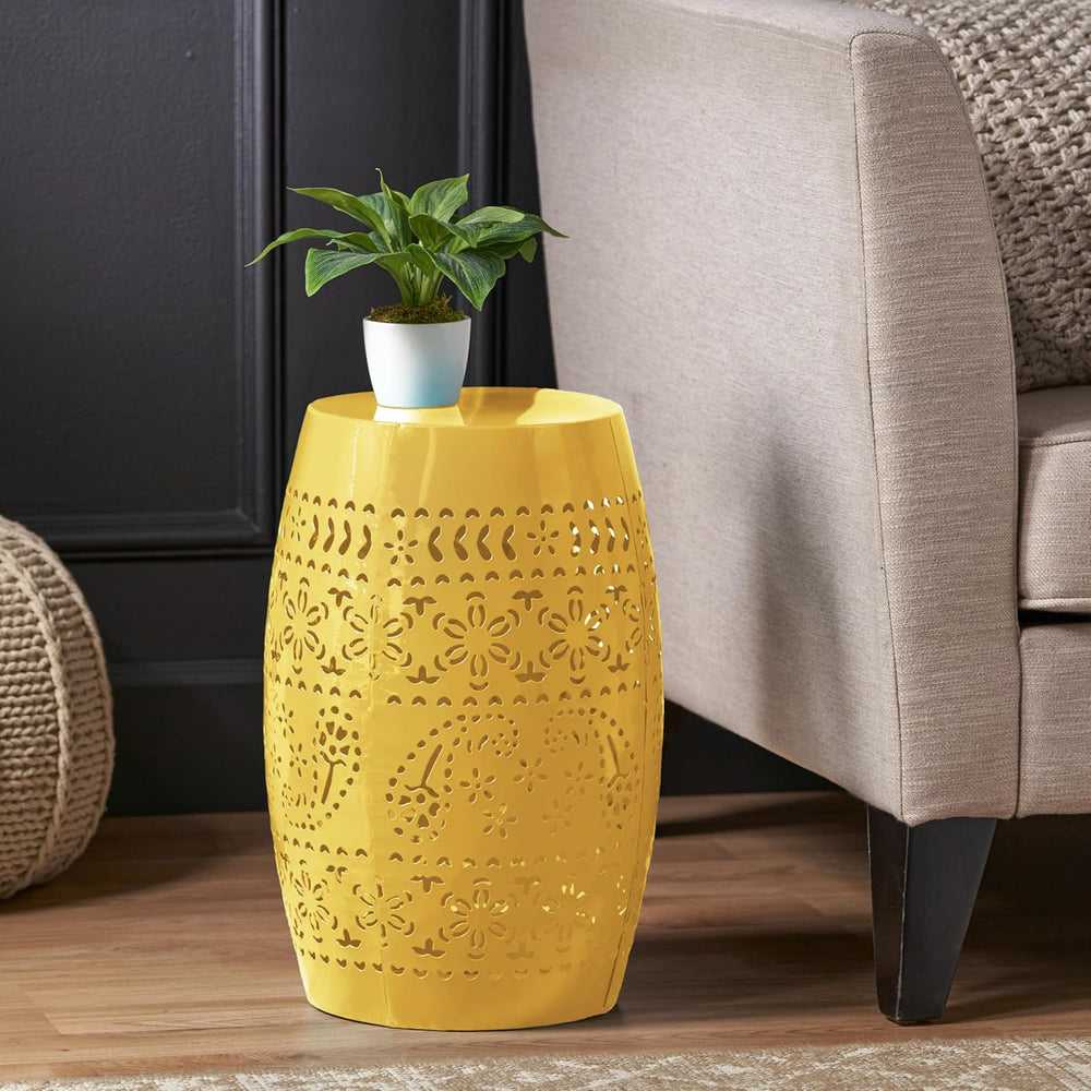 Christopher Knight Home Zoey Small Outdoor Side Table, Lace Cut Iron End Tabl...