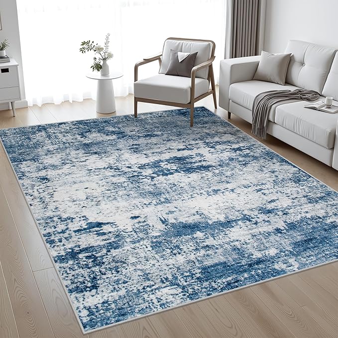 10x12 Area Rug Living Room Rug: Washable Modern Abstract Soft Thin Rug Indoor - Image 2