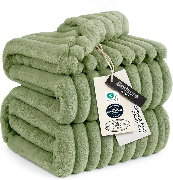 Bedsure GentleSoft Reseda California King Size Blanket by BEDSURE
