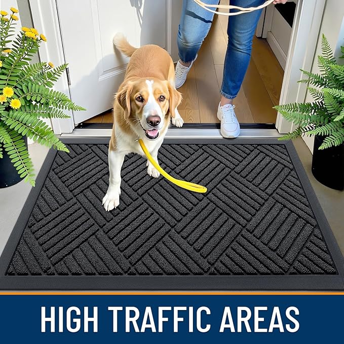 OLANLY Front Door Mat Outside Entrance 47x32, Heavy Duty Sturdy Natural Rubber - Image 5