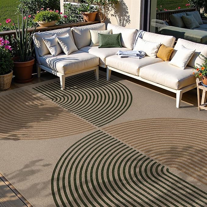 Lahome Modern Rainbow Easy Jute Rug, 6x9 Rug by Lahome