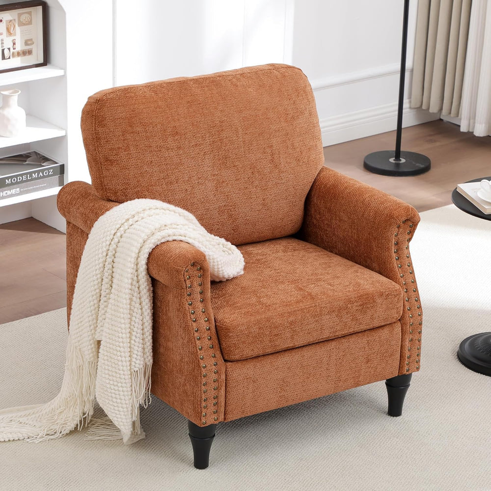 Accent Chair for Living Room, Modern Mid Century Reading Chair Armchair High ...