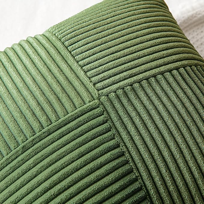 MIULEE Moss Green Decorative Throw Pillow Covers 18x18 Inch - Image 2