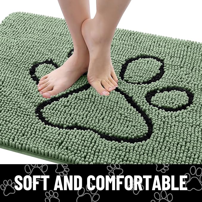 Smiry Dog Door Mat for Muddy Paws, Absorbent Dirt Trapper Non Slip Quick Dry - Image 4