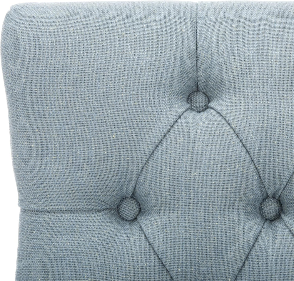 SAFAVIEH Home Collection - Abby Sky Blue Upholstered Dining Chair, Button Tuf...