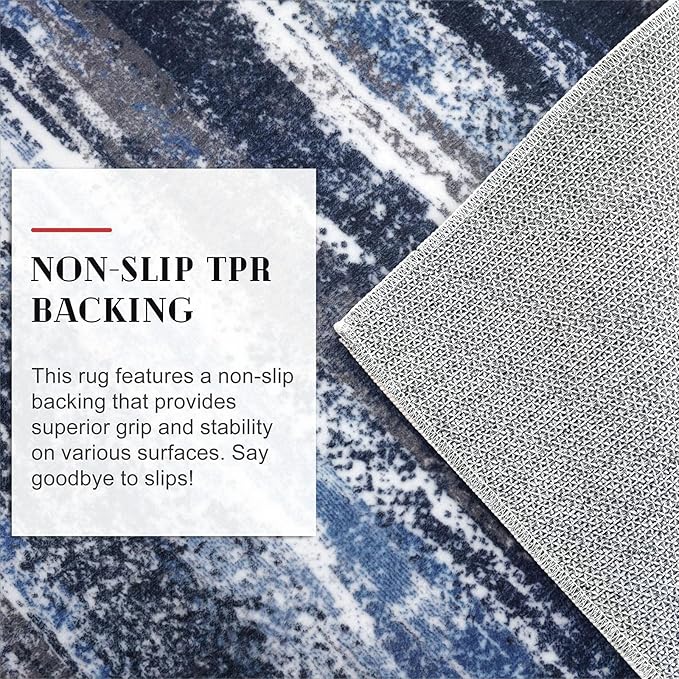 Lansny Modern Abstract Entryway Rug Indoor 2x3 Washable Rug Non-Slip Soft Small - Image 6