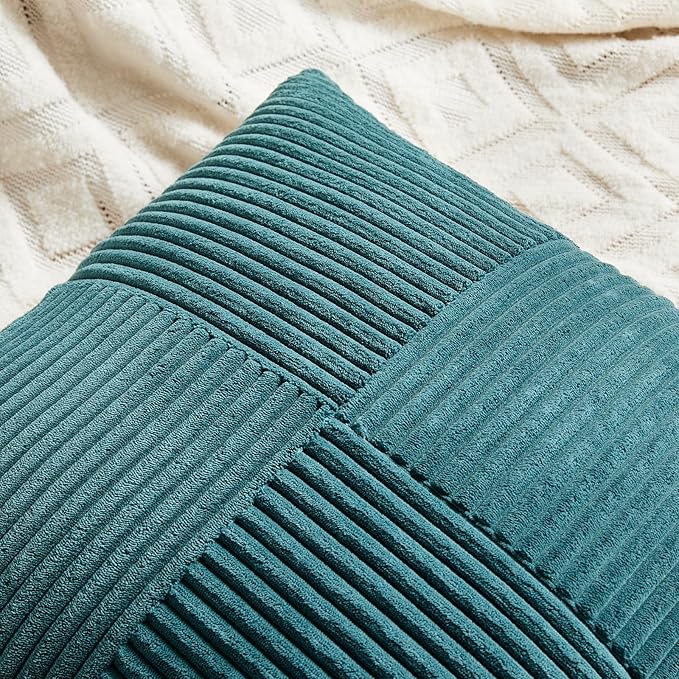 Fancy Homi 2 Packs Teal Lumbar Decorative Throw Pillow Covers 20x28 Inch - Image 3