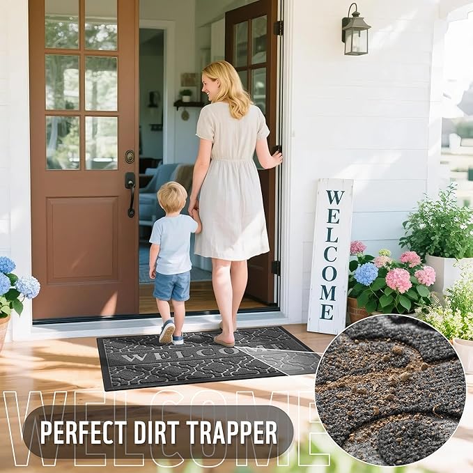 Yimobra Welcome Mat Outdoor Indoor, 36x24 All-Season Waterproof, All-Weather - Image 4