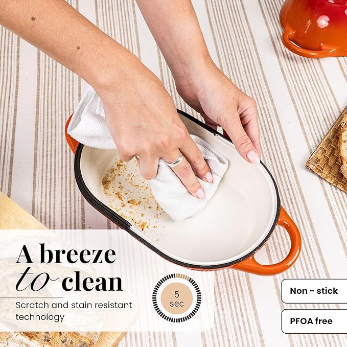 Dutch Oven For Sourdough Bread Baking – Enamelled Cast Iron Bread Loaf Pot –
