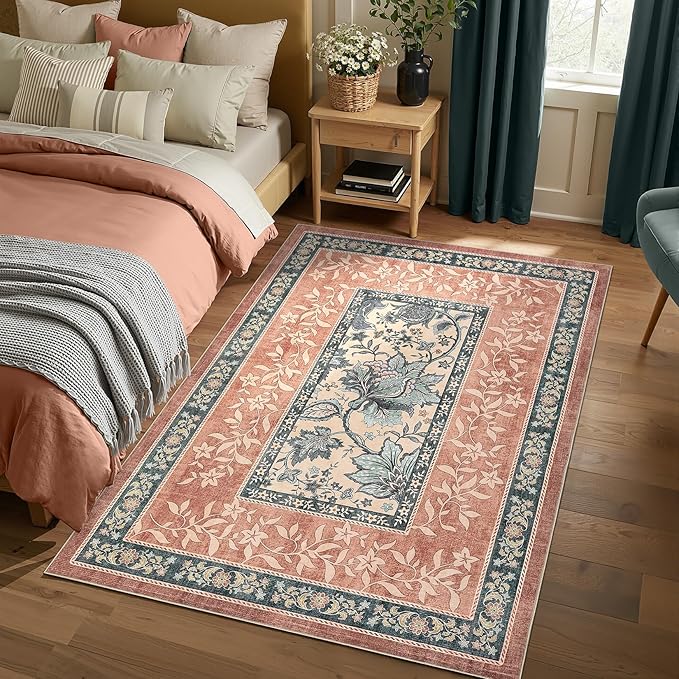 GarveeHome Terracotta Teal 8x10 Area Rugs - Image 2